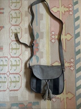 Dolce Vita Gray and Black Tassel Crossbody Bag